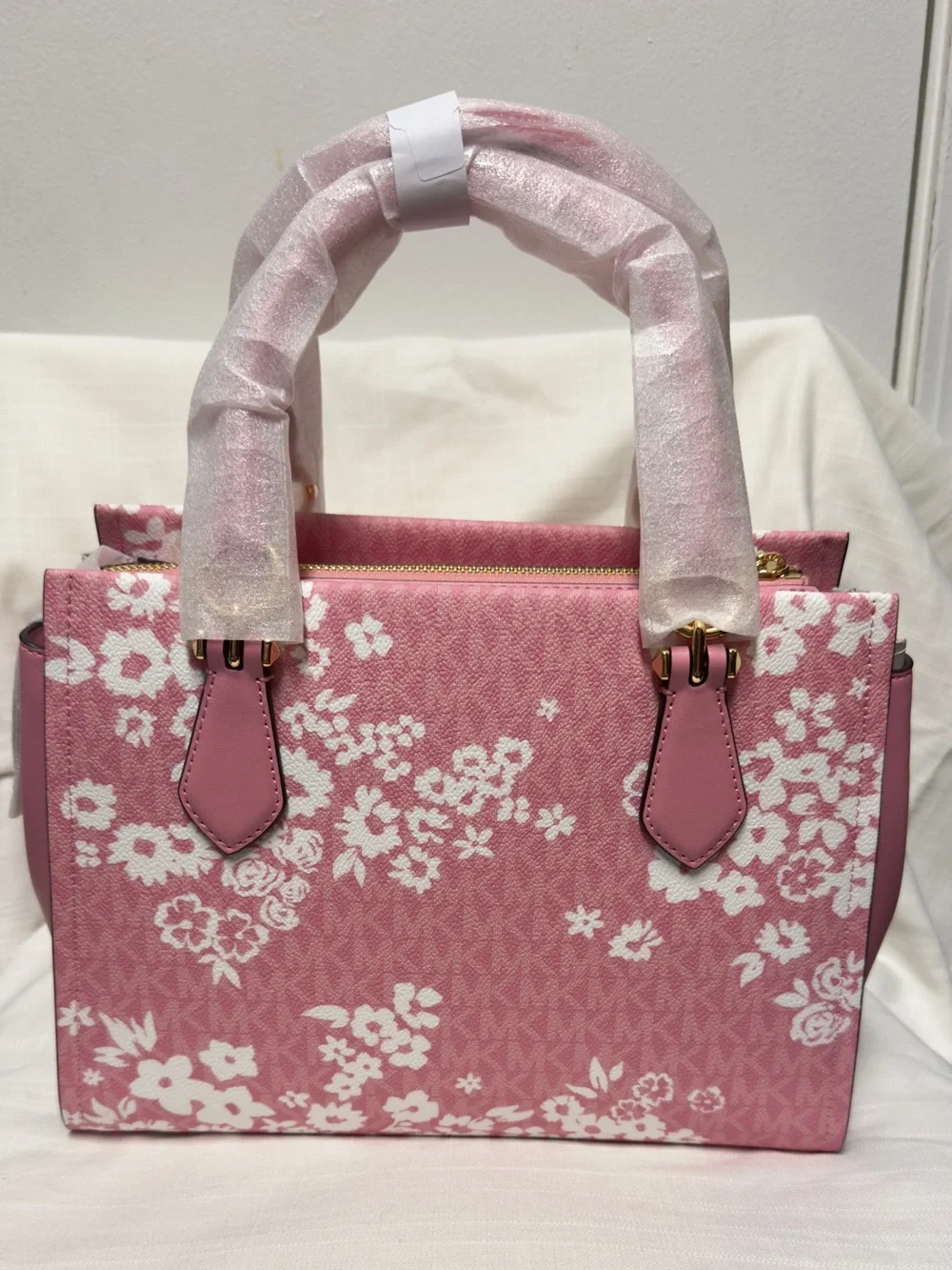 MICHAEL KORS Marilyn Medium Printed Signature Logo Satchel-NWT - Picture 2 of 9